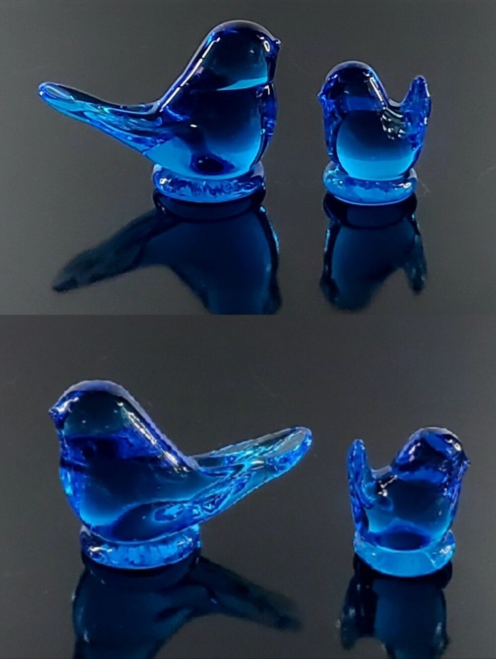 1990 Bluebirds Of Happiness Glass Art Sculptures by Leo Ward - Picture 6 of 12
